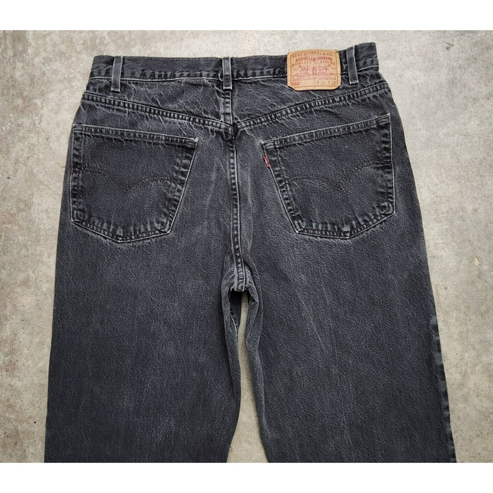 VTG Levi's 550 Relaxed Fit Jeans Men's 38x32* (36x31) Black Baggy Denim Y2K - Picture 7 of 16